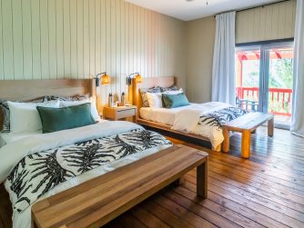 the lodge consists of double rooms 2 queen beds
